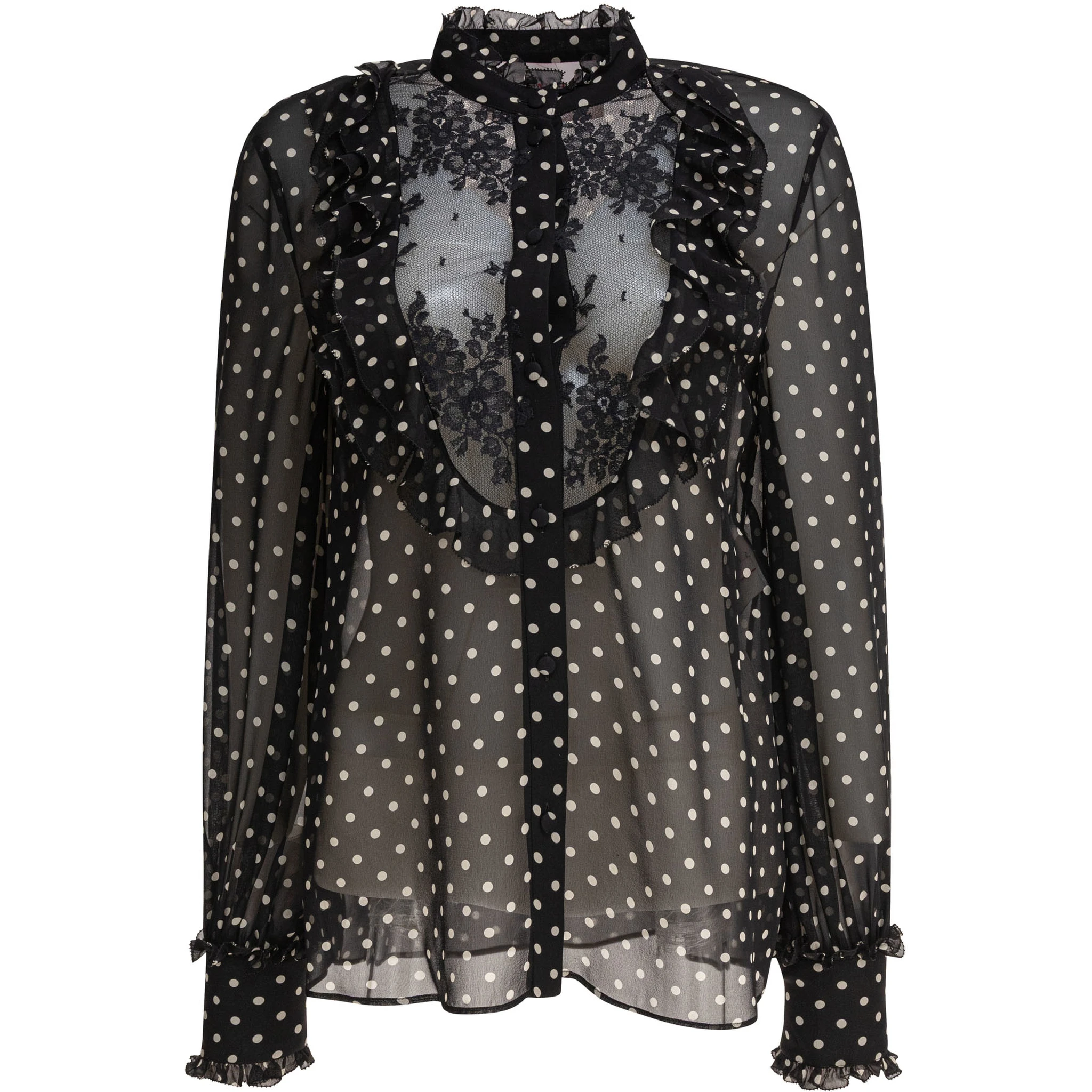 Silk long-sleeved shirt