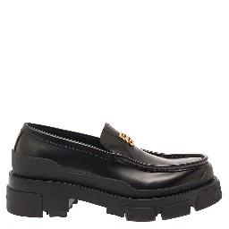 Terra Black Loafers with 4G Logo in Leather Woman