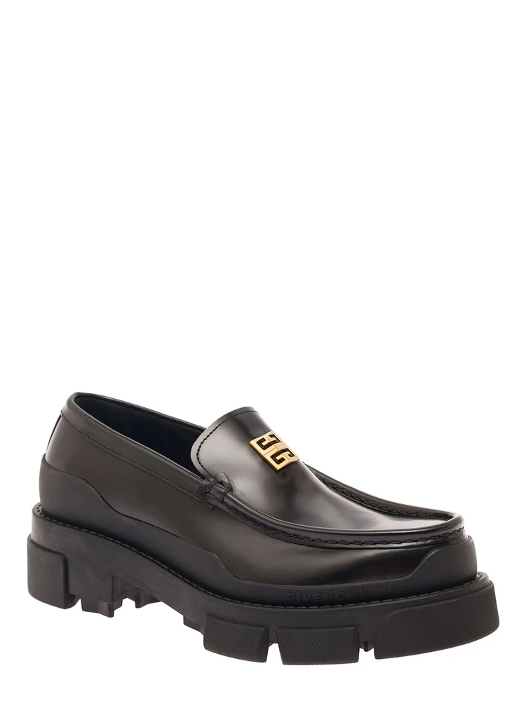 Terra Black Loafers with 4G Logo in Leather Woman alternative