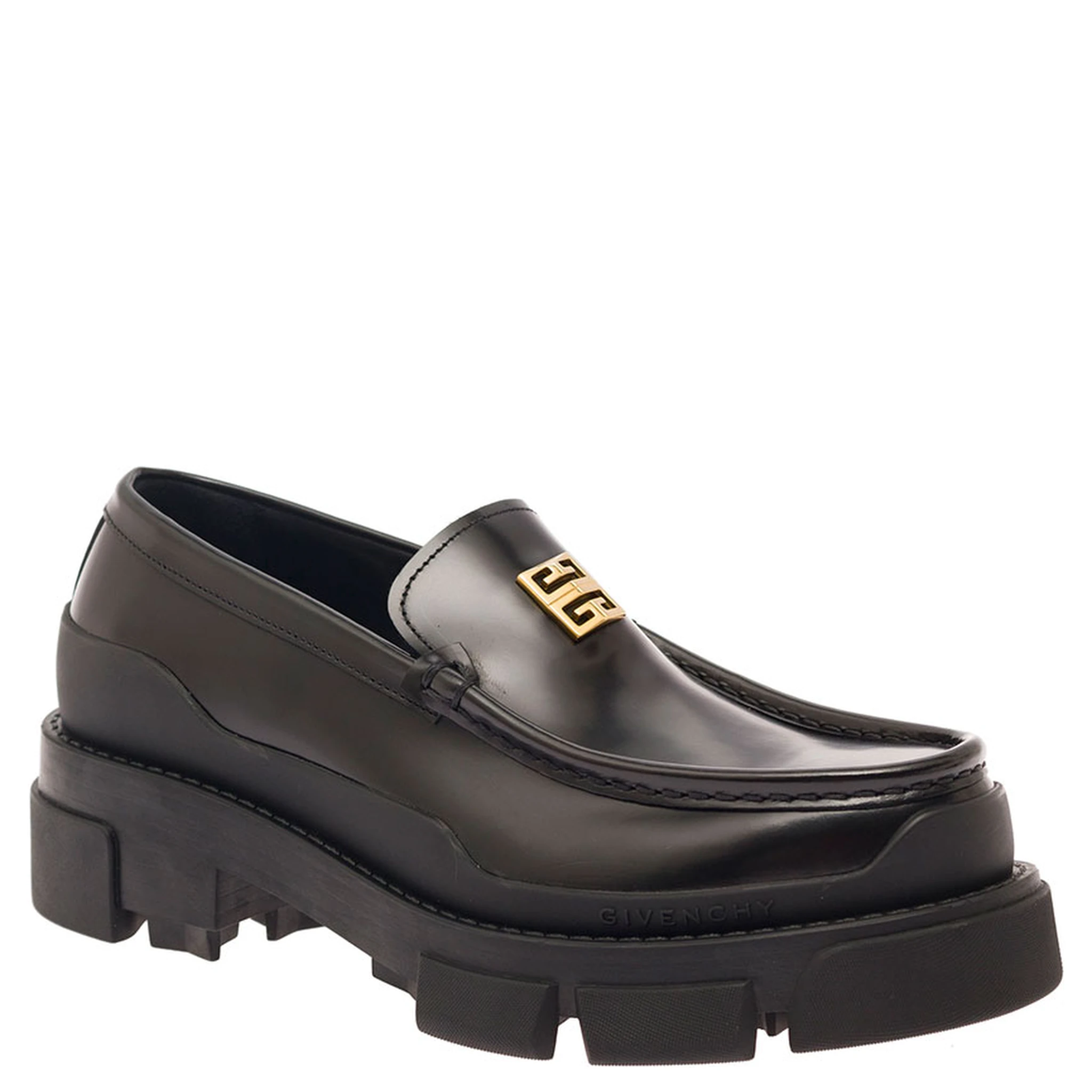Terra Black Loafers with 4G Logo in Leather Woman
