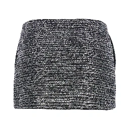 Black Sequin Miniskirt in Wool Woman