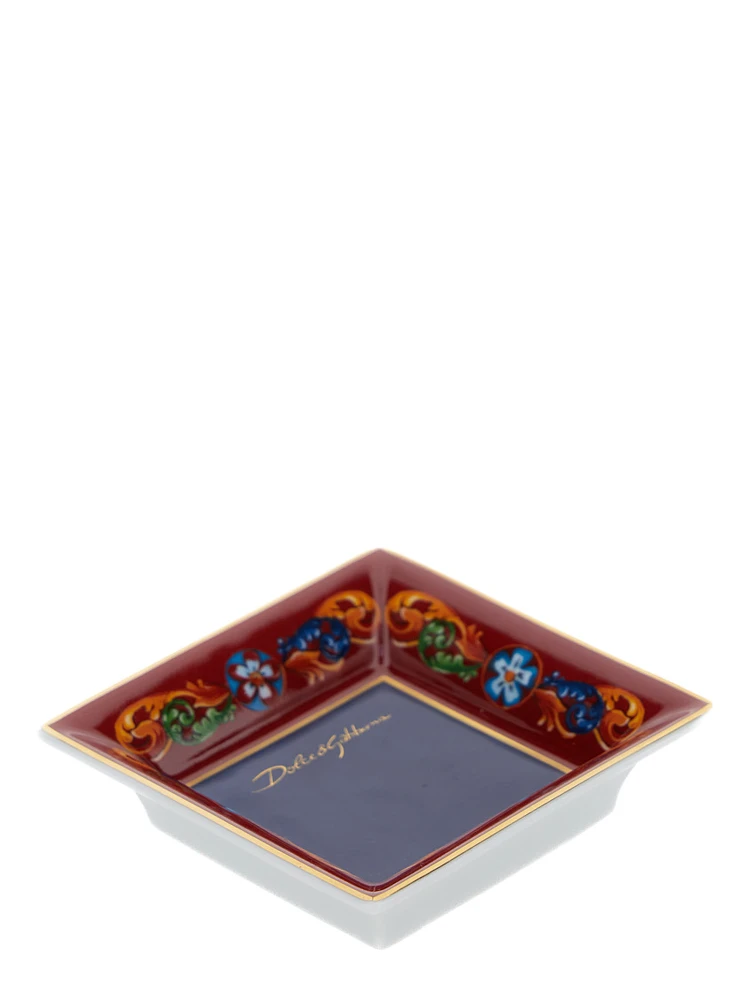 Multicolor Trinket Tray with Carretto Motif in Porcelain alternative