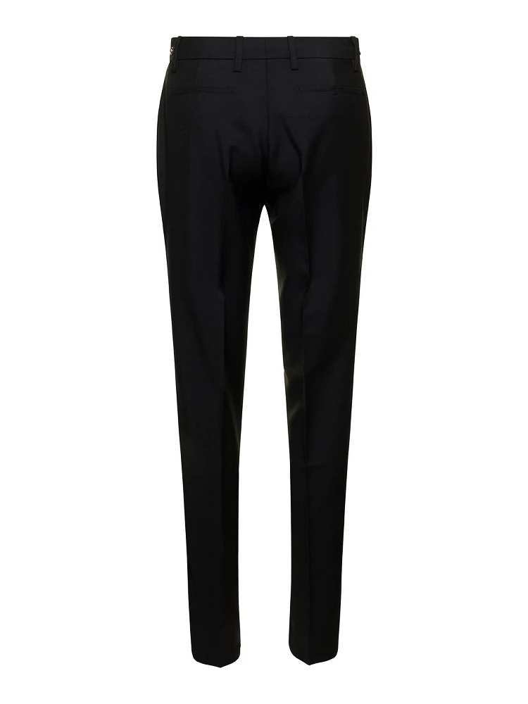 Black Slim Pants with Horsebit Detail in Mohair and Wool Woman alternative