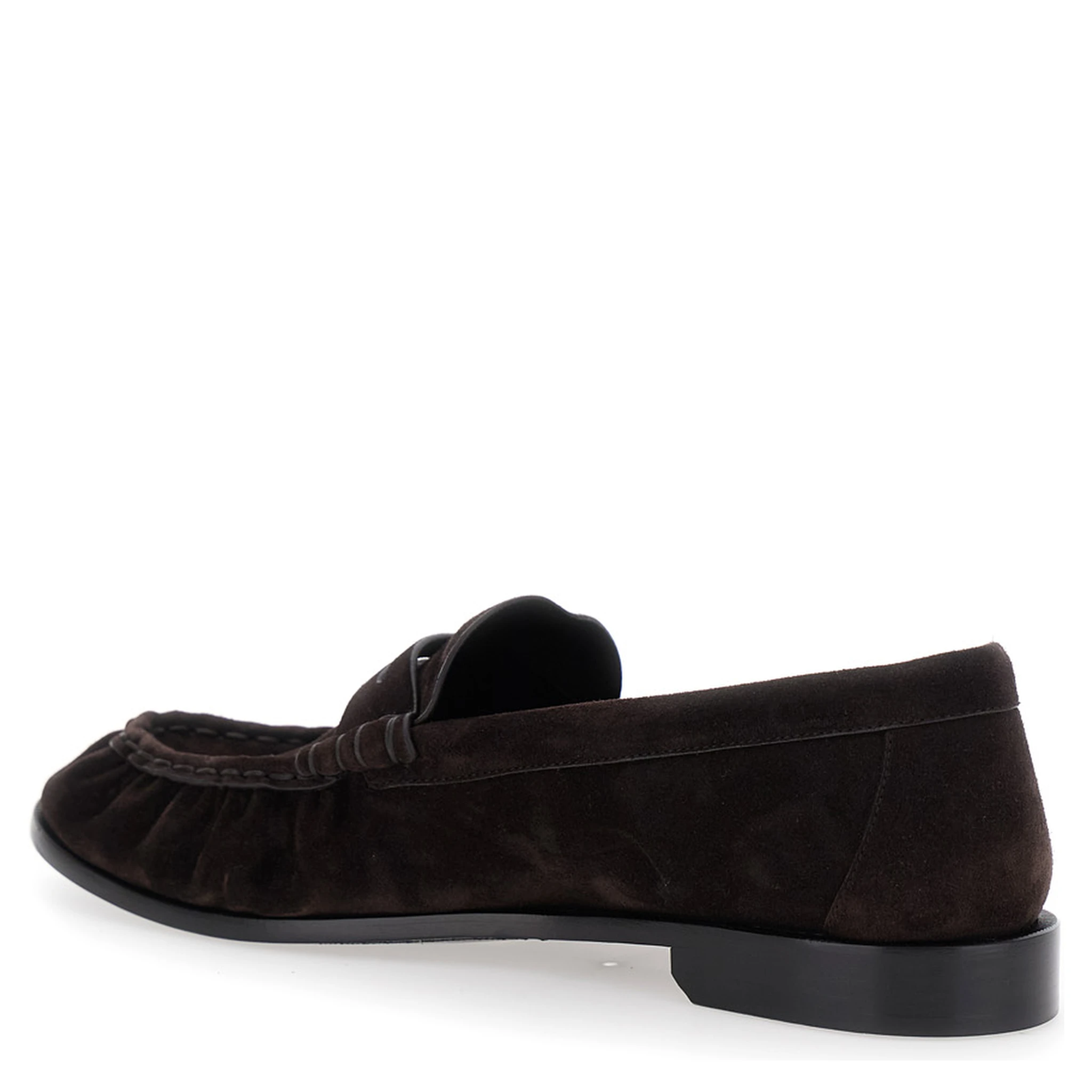 Brown Loafers with Cassandre Detail in Suede Man