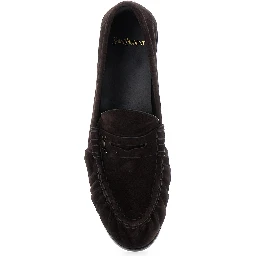 Brown Loafers with Cassandre Detail in Suede Man