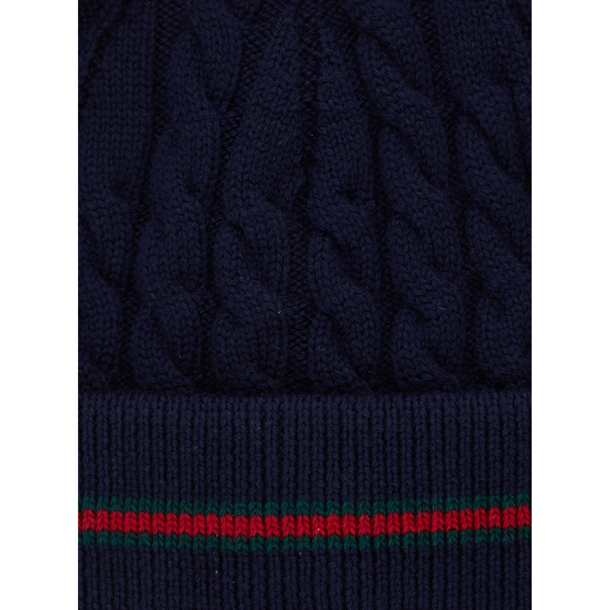 Blue Beanie with Web Detail and Tricot Knitting in Wool Boy