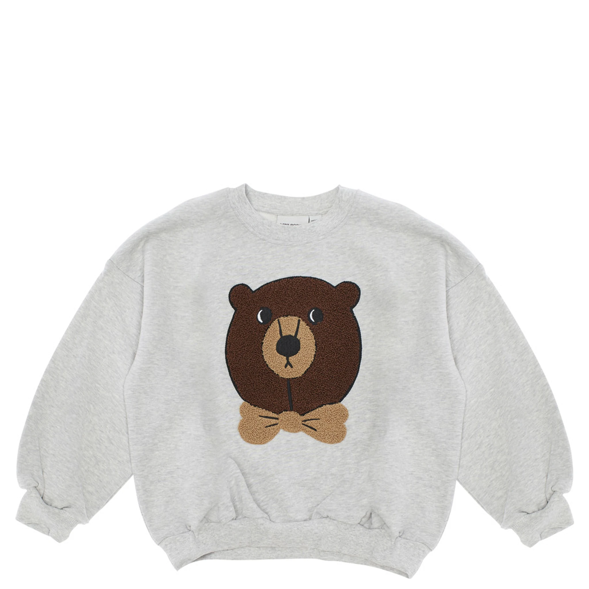 Grey Sweatshirt with Bear Patch on the Front in Cotton Baby