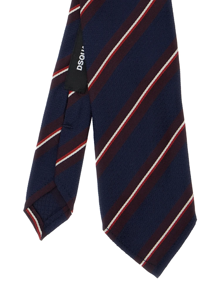 Blue Tie with All-Over Striped Motif in SIlk Man alternative
