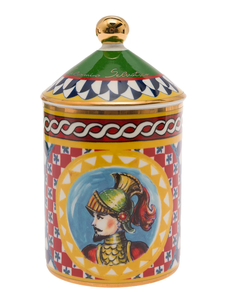 Wild Jasmine Scented Candle with Lid and Carretto Print