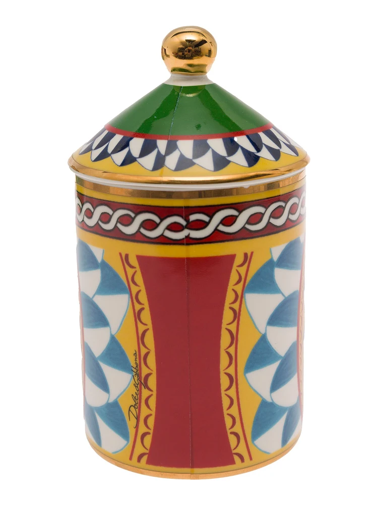 Wild Jasmine Scented Candle with Lid and Carretto Print alternative