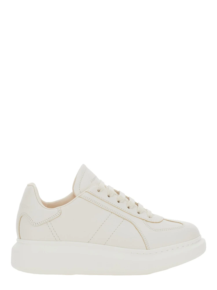 White Sneakers with Logo Patch on the Tongue and Embossed Logo on the Heel in Leather Woman