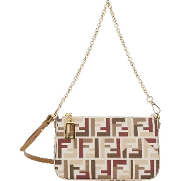 Multicolor Handbags with Chain Strap and FF All-Over Motif in Fabric Woman