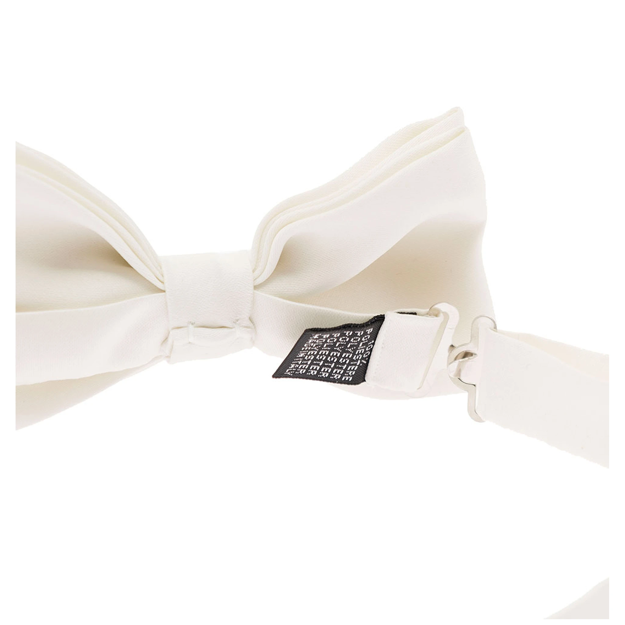 Ivory White Pre-Tied Bow Tie with Hook Fastening in Satin Man