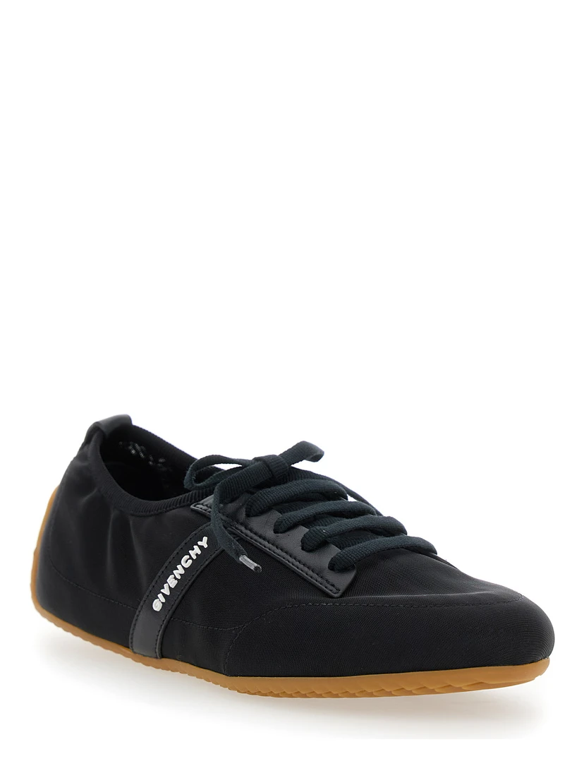 Black Sneaker with Logo Lettering on the Side in Fabric Woman