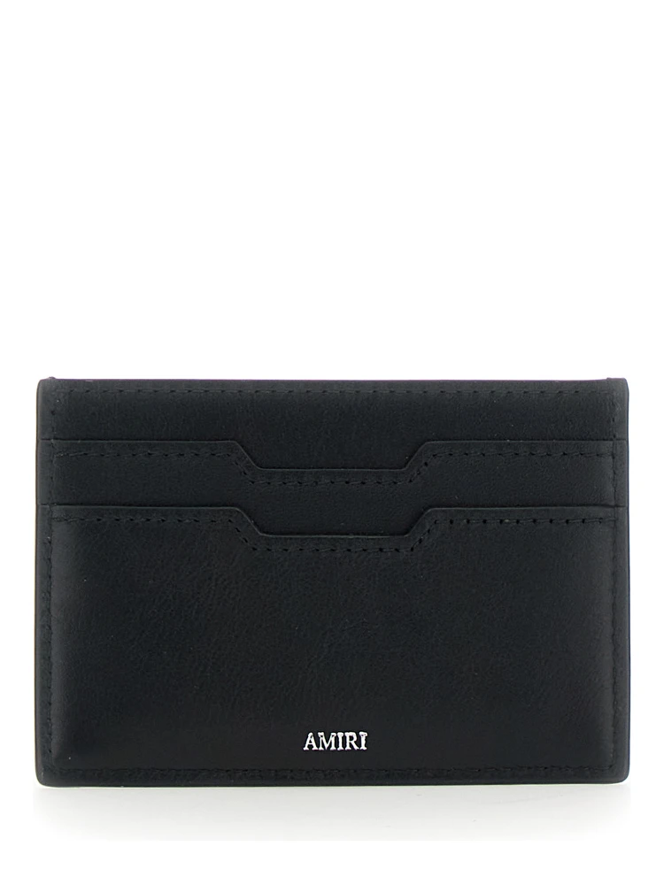 Black Card Holder with Logo Lettering on the Front and Embossed Logo on the Rear in Leather Man alternative