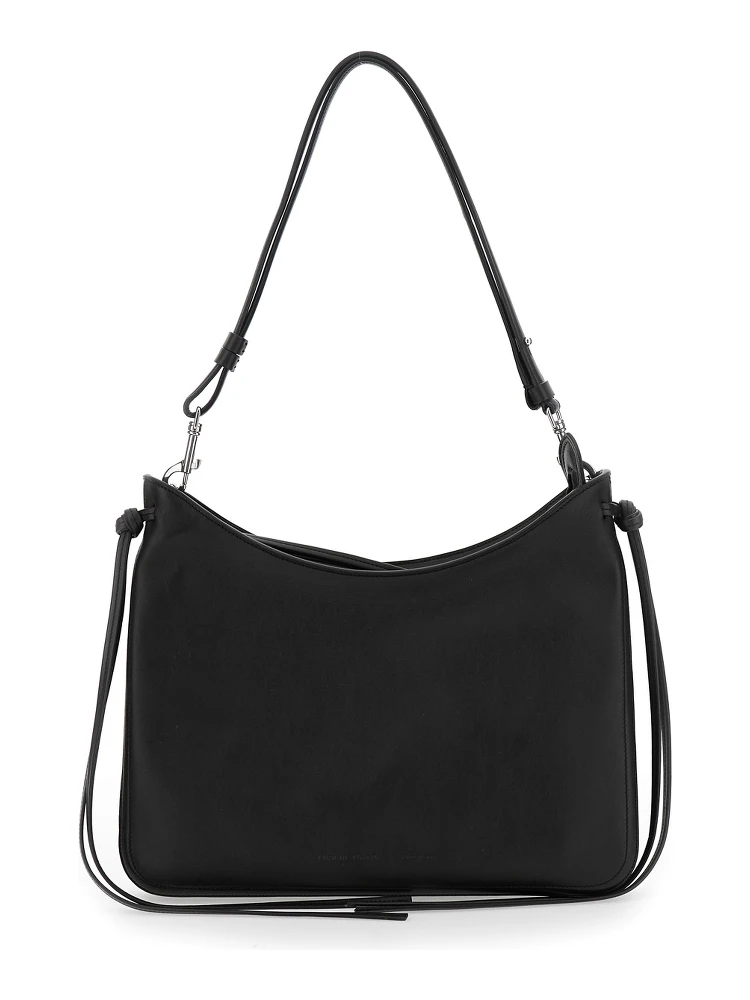 Gig Black Shoulder Bag with Adjustable Shoulder Strap in Leather Woman
