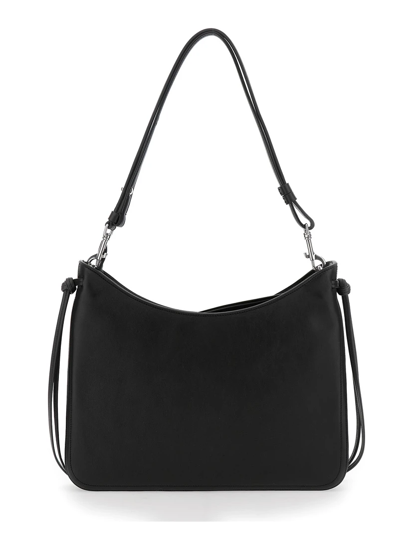 Gig Black Shoulder Bag with Adjustable Shoulder Strap in Leather Woman