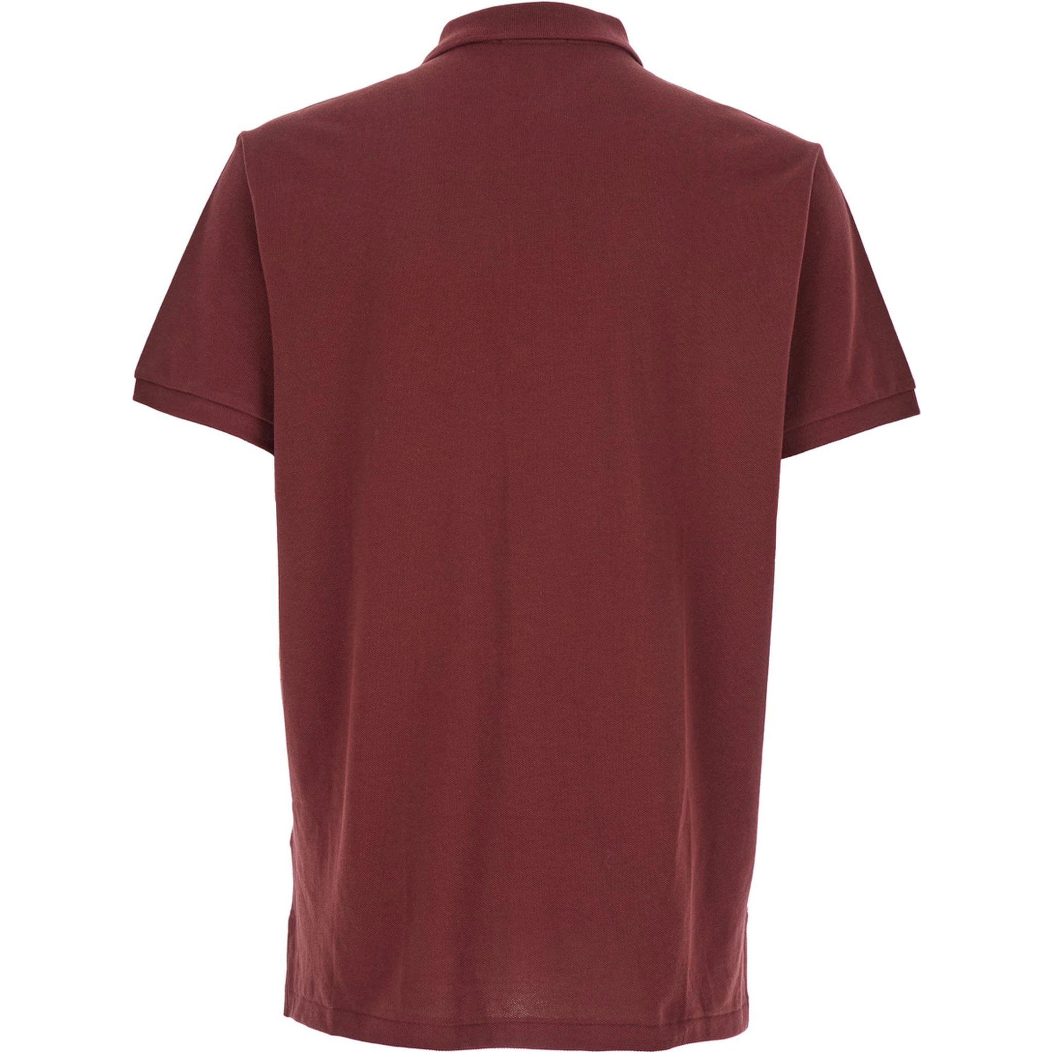 "Custom Slim Fit" Bordeaux Polo Shirt with Pony Detail on the Front in Cotton Man