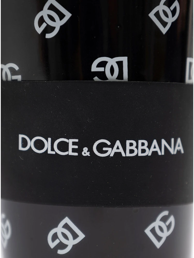 Black Mug with Lid and All-Over Logo Detail in Porcelain and Sylicon Home alternative