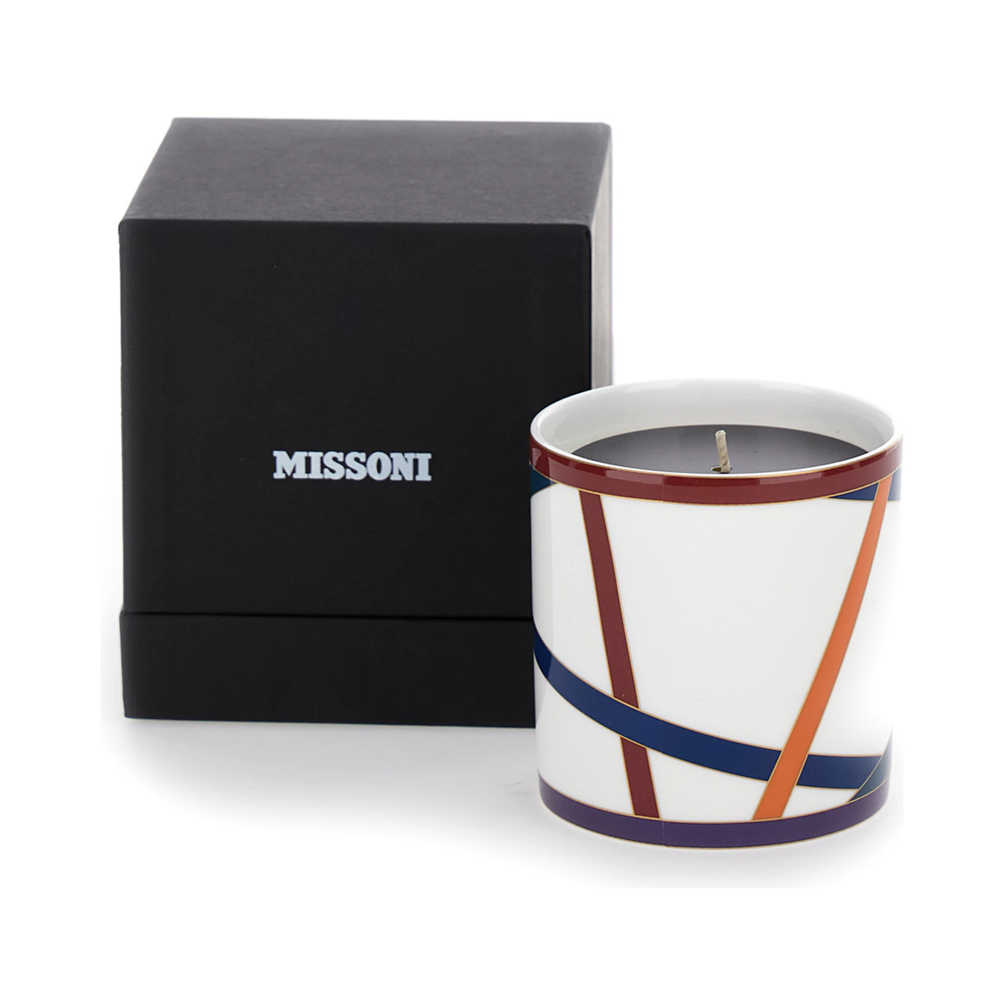 Multicolor Candle with Ribbons in Porcelain