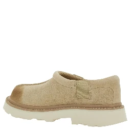 Tasman Beige Mule with Raised Sole in Suede Man