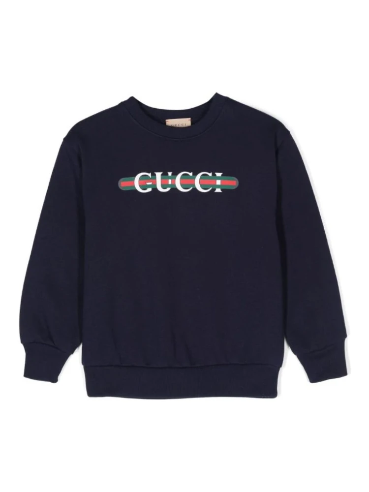 Black Crewneck Sweatshirt with Web Detail in Jersey Boy