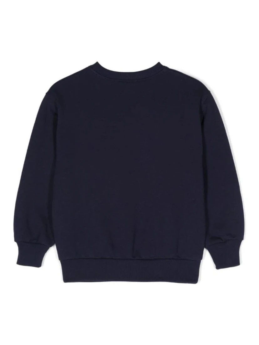 Black Crewneck Sweatshirt with Web Detail in Jersey Boy