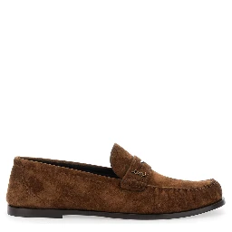 Brown Loafers with Cassandre Detail in Suede Man