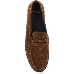 Brown Loafers with Cassandre Detail in Suede Man