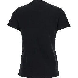 Black T-Shirt with Embroidered Logo on the Front in Cotton Woman