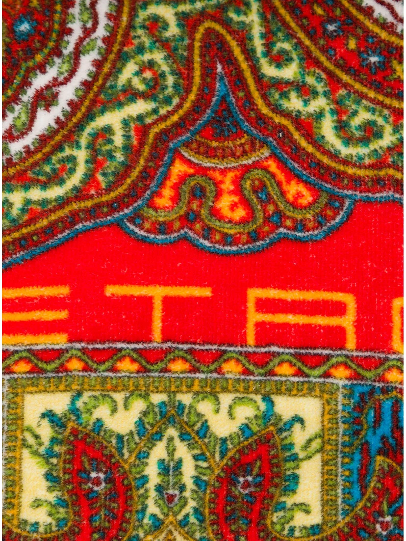 Red Beach Towel with All-Over Print in Cotton Home