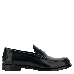 Black Loafers with 4G Detail in Leather Man