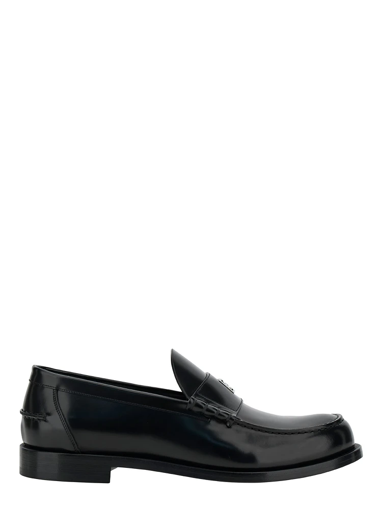 Black Loafers with 4G Detail in Leather Man