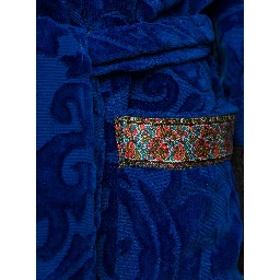 New Tradition Blue Hooded Bath Robe with Ornamental Print Etro Home