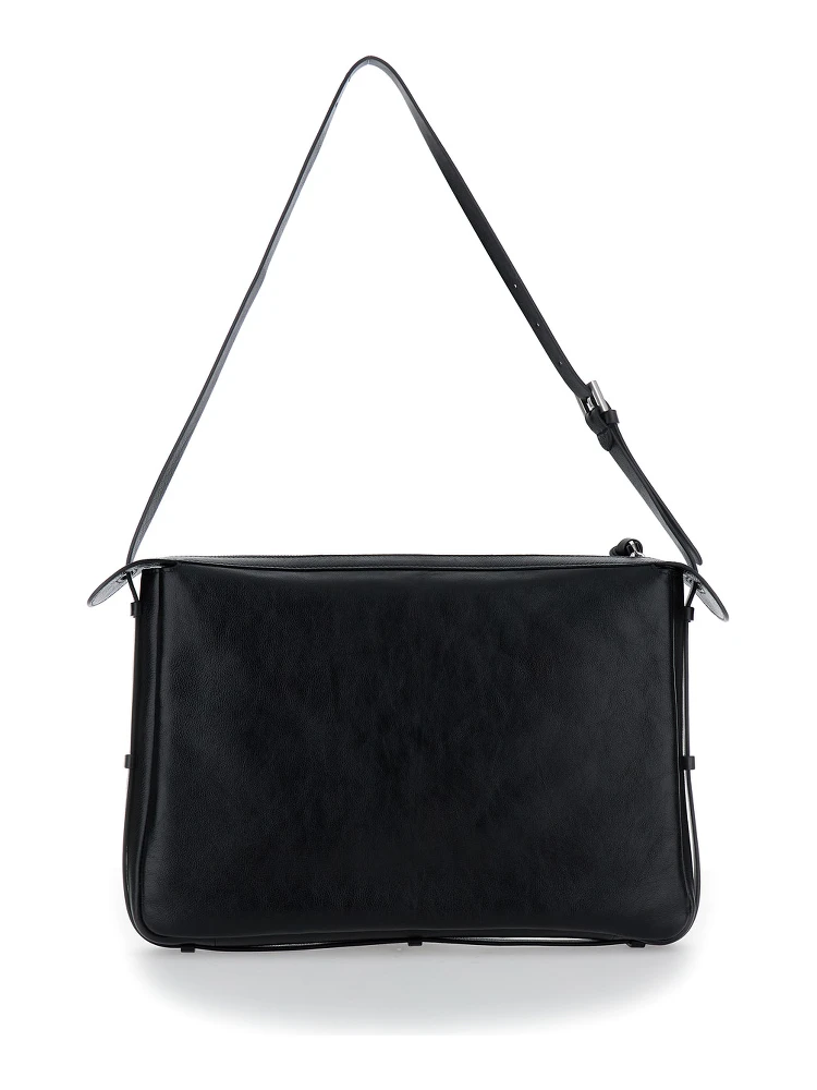 Simply Fendi Large Black Shoulder Bag with FF Detail in Leather Woman alternative