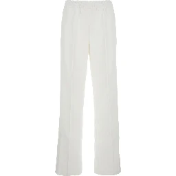 White Pants with Elastic Drawstring Waist in Tech Fabric Woman