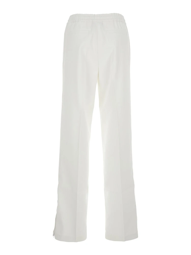 White Pants with Elastic Drawstring Waist in Tech Fabric Woman alternative