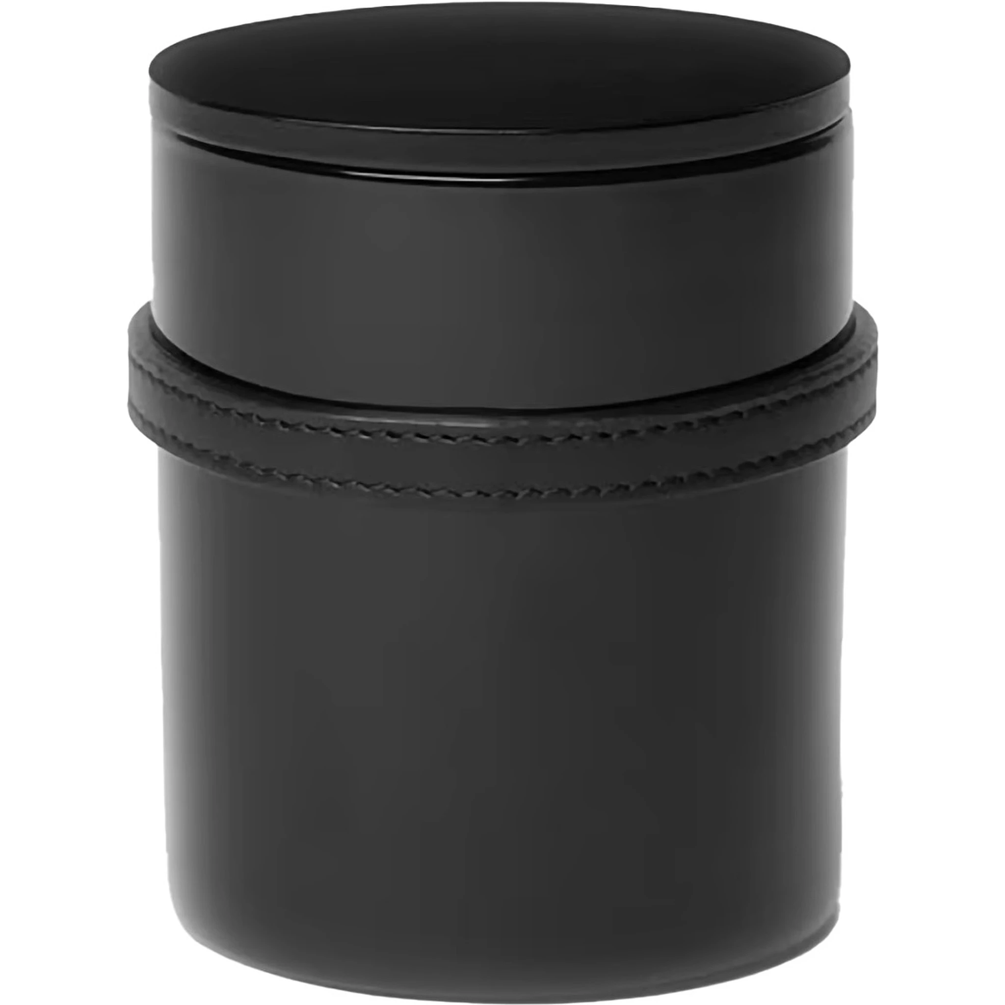 Medusa 95 Black Candle with Wood Lid and Removable Leather Strap in Wood and Glass Home