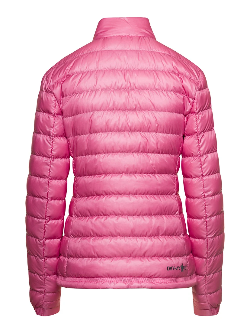 Walibi Pink Down Jacket with Logo Patch in Polyamide Woman