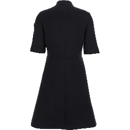 Black Dress with Logo Patch Applied on the Sleeve in Cotton Blend Woman