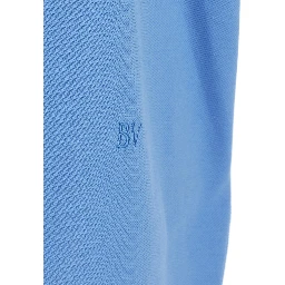 Blue Polo Shirt with Classic Collar and Logo Embroidery Detail on the Front in Cotton Man