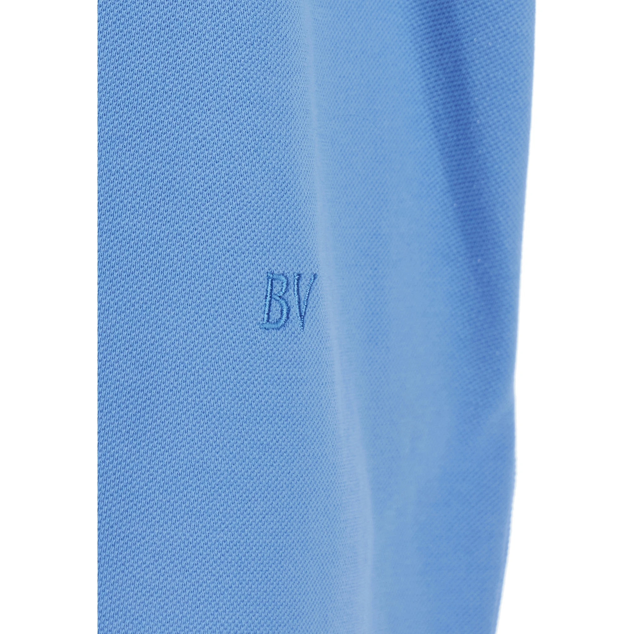 Blue Polo Shirt with Classic Collar and Logo Embroidery Detail on the Front in Cotton Man