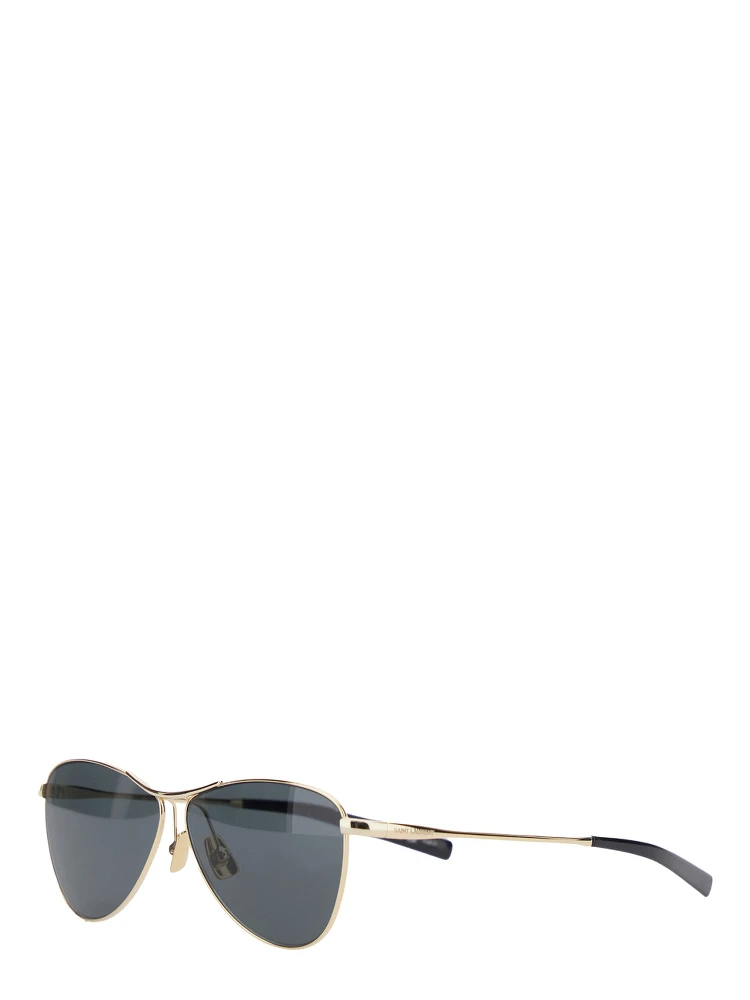 Gold Tone Sunglasses with Engraved Logo in Metal Woman