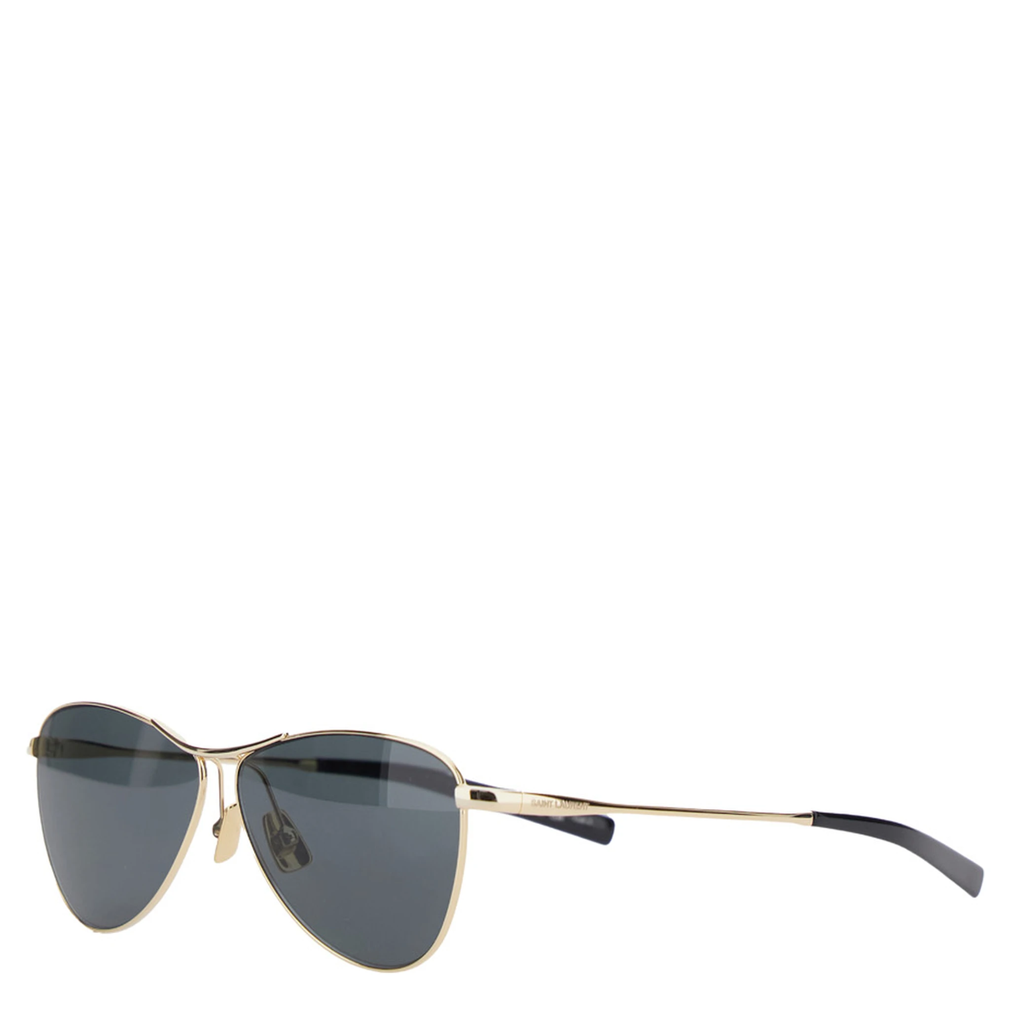 Gold Tone Sunglasses with Engraved Logo in Metal Woman