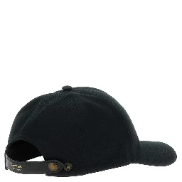 Black Baseball Cap with Logo Embroidery on the Front and Logo Lettering on the Rear in Cotton Man