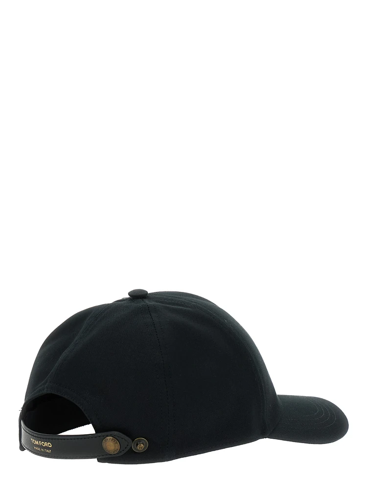 Black Baseball Cap with Logo Embroidery on the Front and Logo Lettering on the Rear in Cotton Man alternative