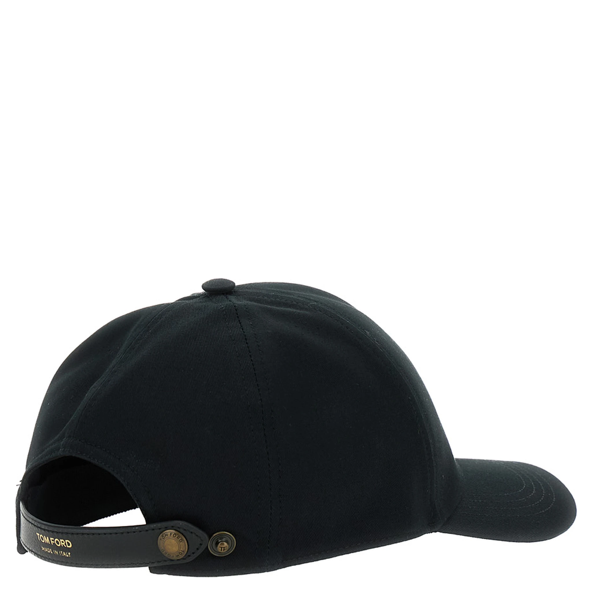 Black Baseball Cap with Logo Embroidery on the Front and Logo Lettering on the Rear in Cotton Man