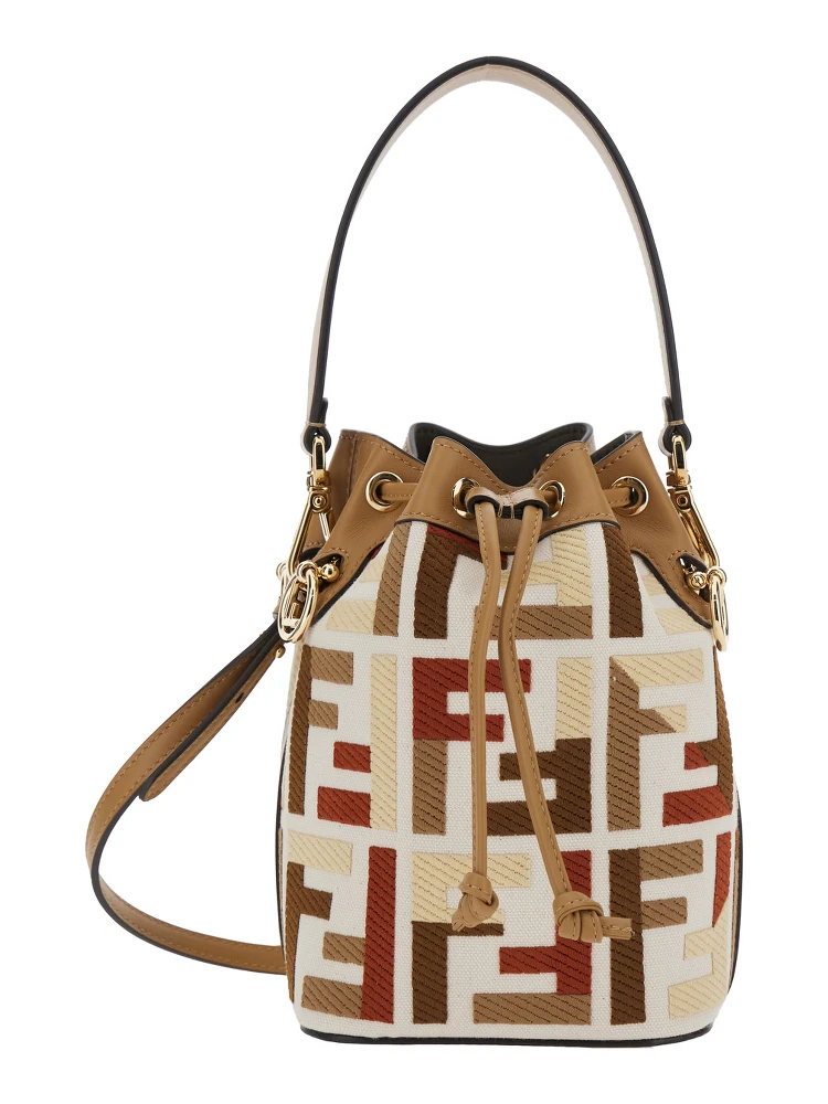 Mon Tresor Multicolor Minibag with Drawstring in FF Fabric Woman