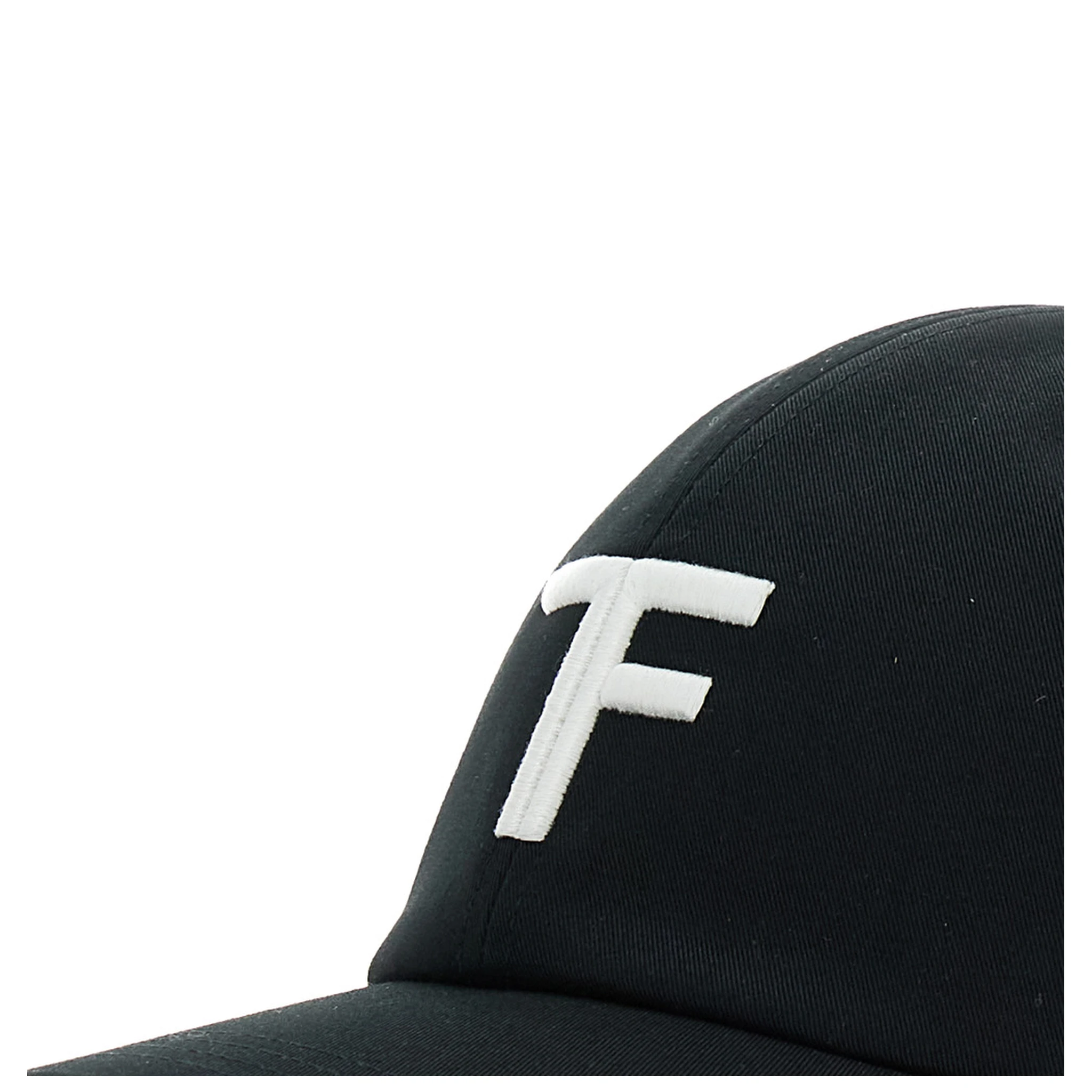 Black Baseball Cap with Logo Embroidery on the Front and Logo Lettering on the Rear in Cotton Man