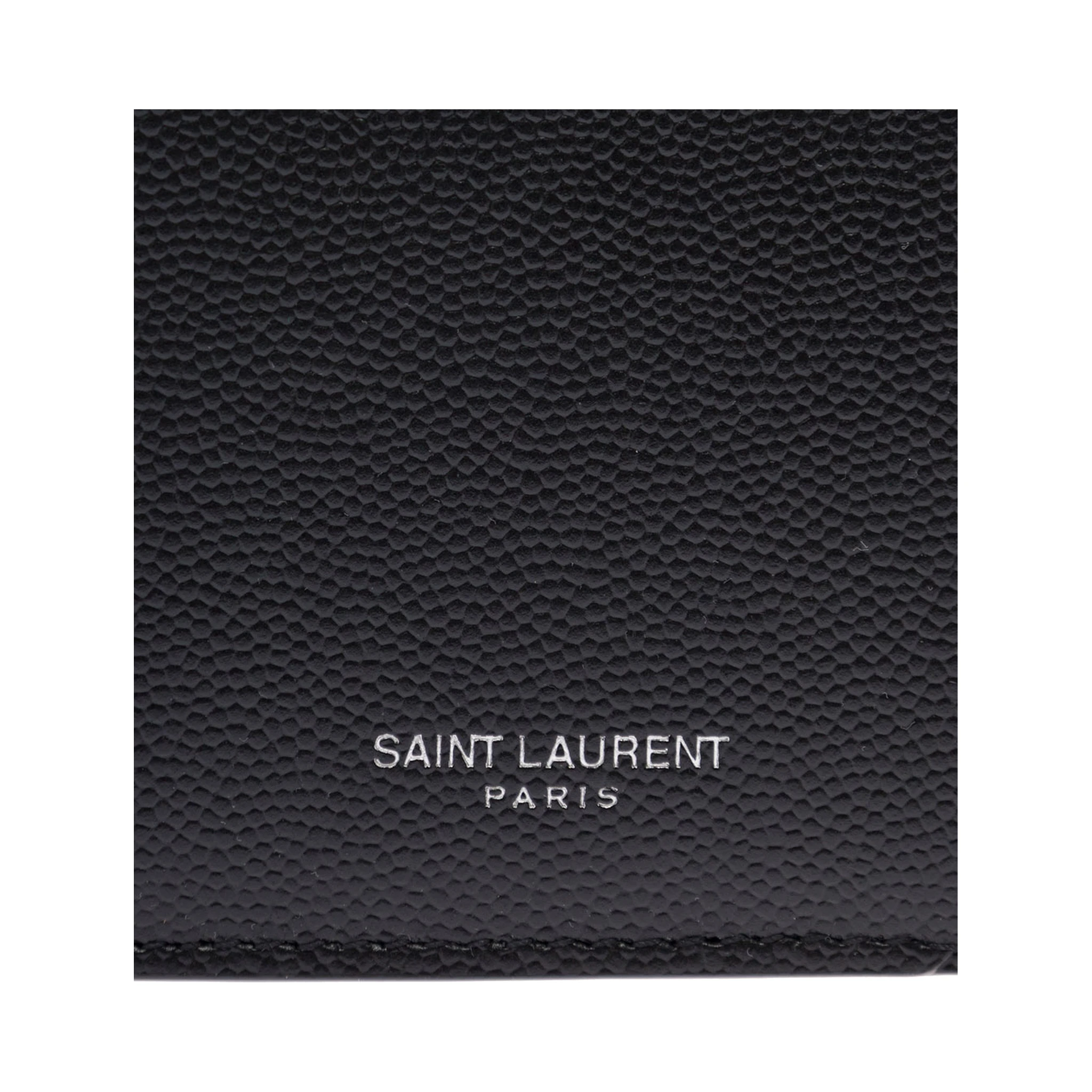 Saint Laurent Mans Black Leather Card Holder